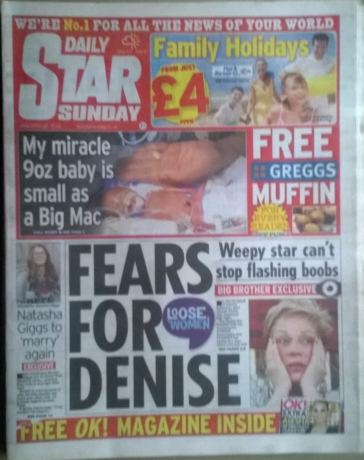 SUNDAY STAR 22 Jan 2012 – Jorgie Porter, Celebrity Big Brother, Kelly Osbourne
