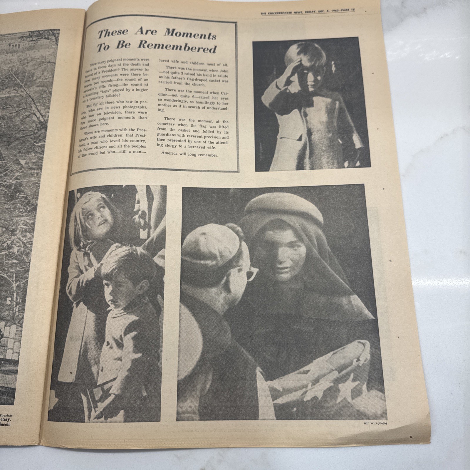 1963 Dec 6 KNICKERBOCKER NEWS Newspaper Special Supplement JFK Death LOT OF 12