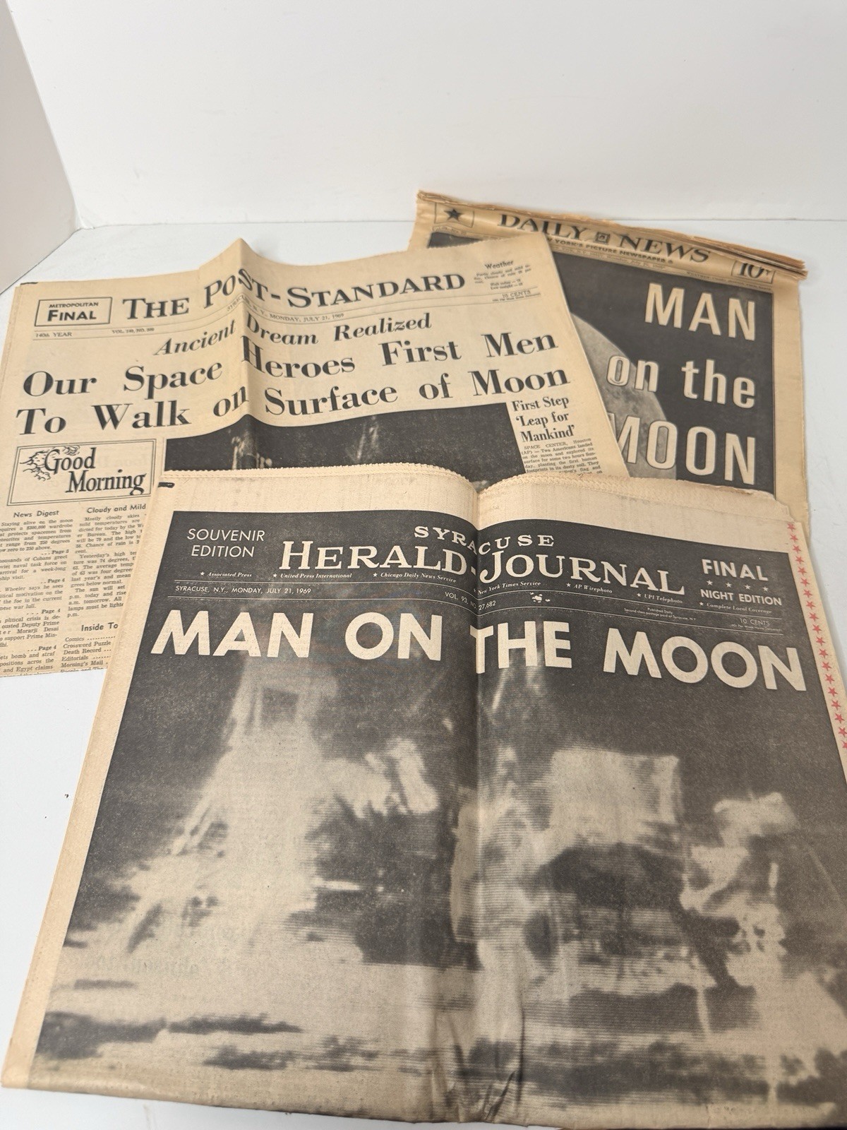 MULTIPLE New York Newspapers Moon Landings July 21 1969
