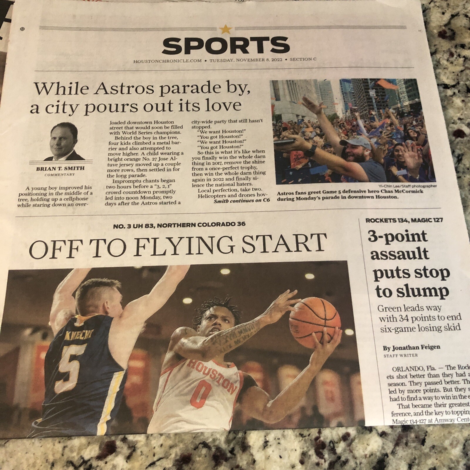 Astros 2022 World Series Houston Chronicle Lot 10/28 to 11/8