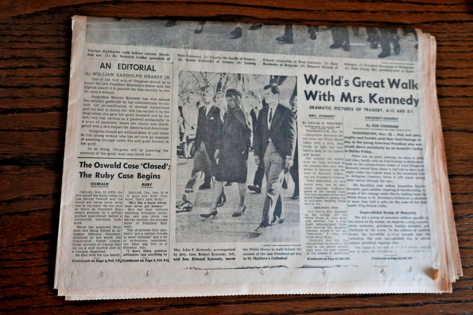 Rare 1963 JFK Assassination NEWSPAPERS President Kennedy Funeral – LOS ANGELES