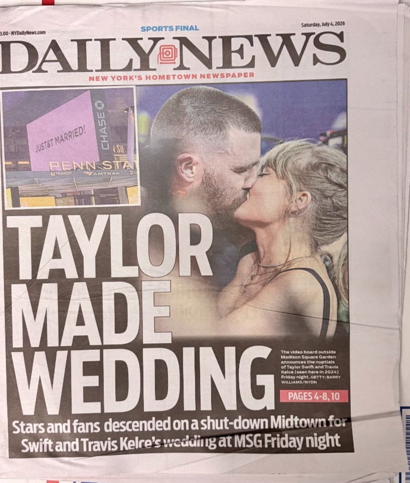 Travis Kelce Taylor Swift Wedding Madison Square Garden NY Daily News 7/4/2026