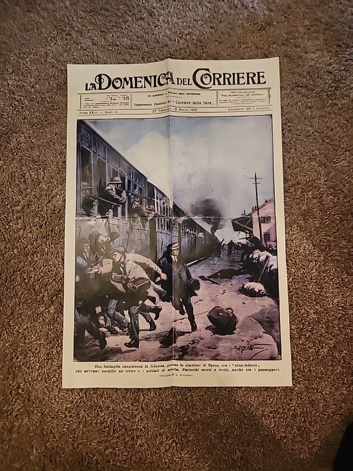 La Domenica Del Corriere No 9 Feb 27 1921 Clash In Ireland *Excellent Condition*