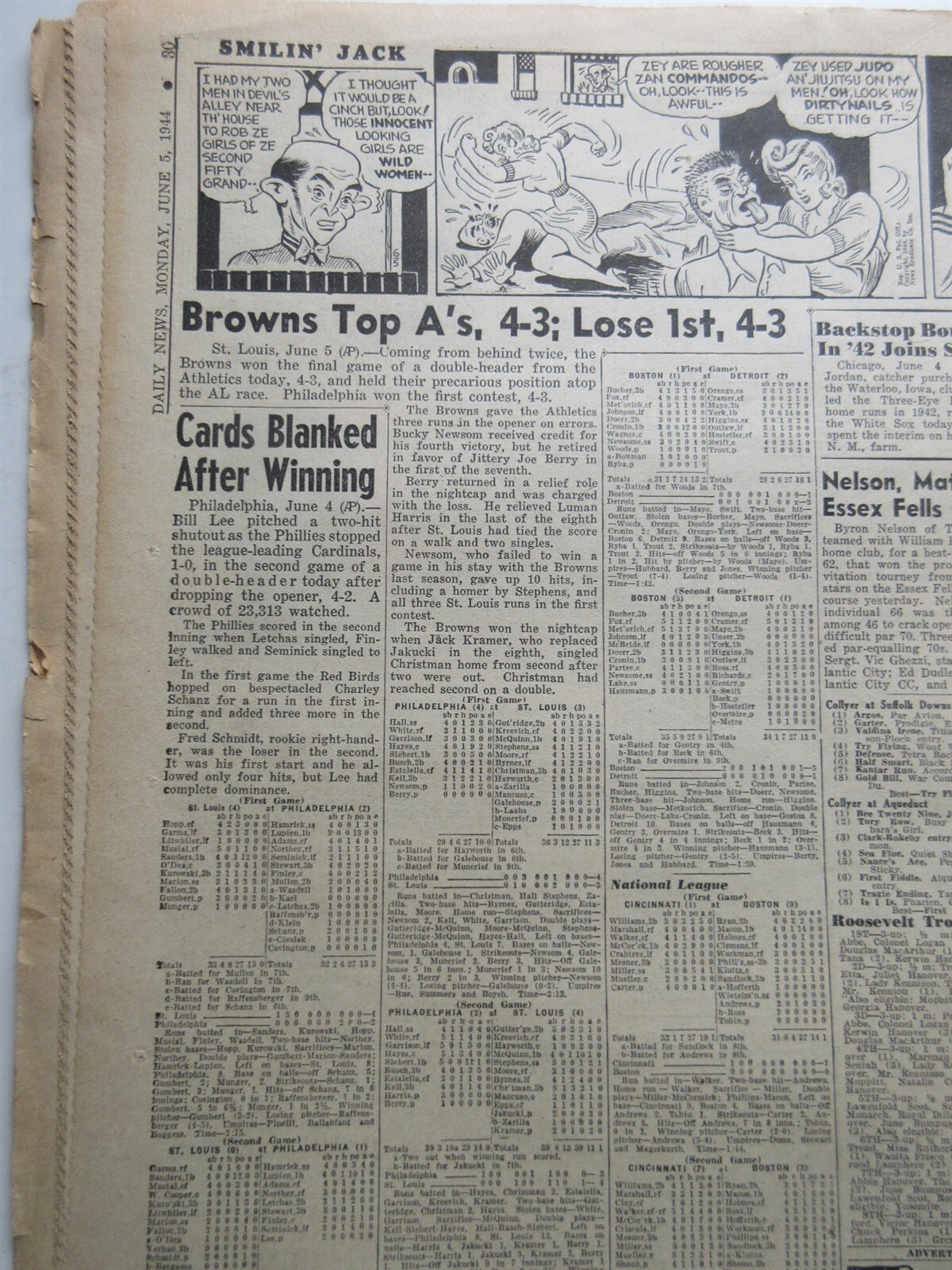 New York Daily News June 5, 1944 ROME FALLS WWII