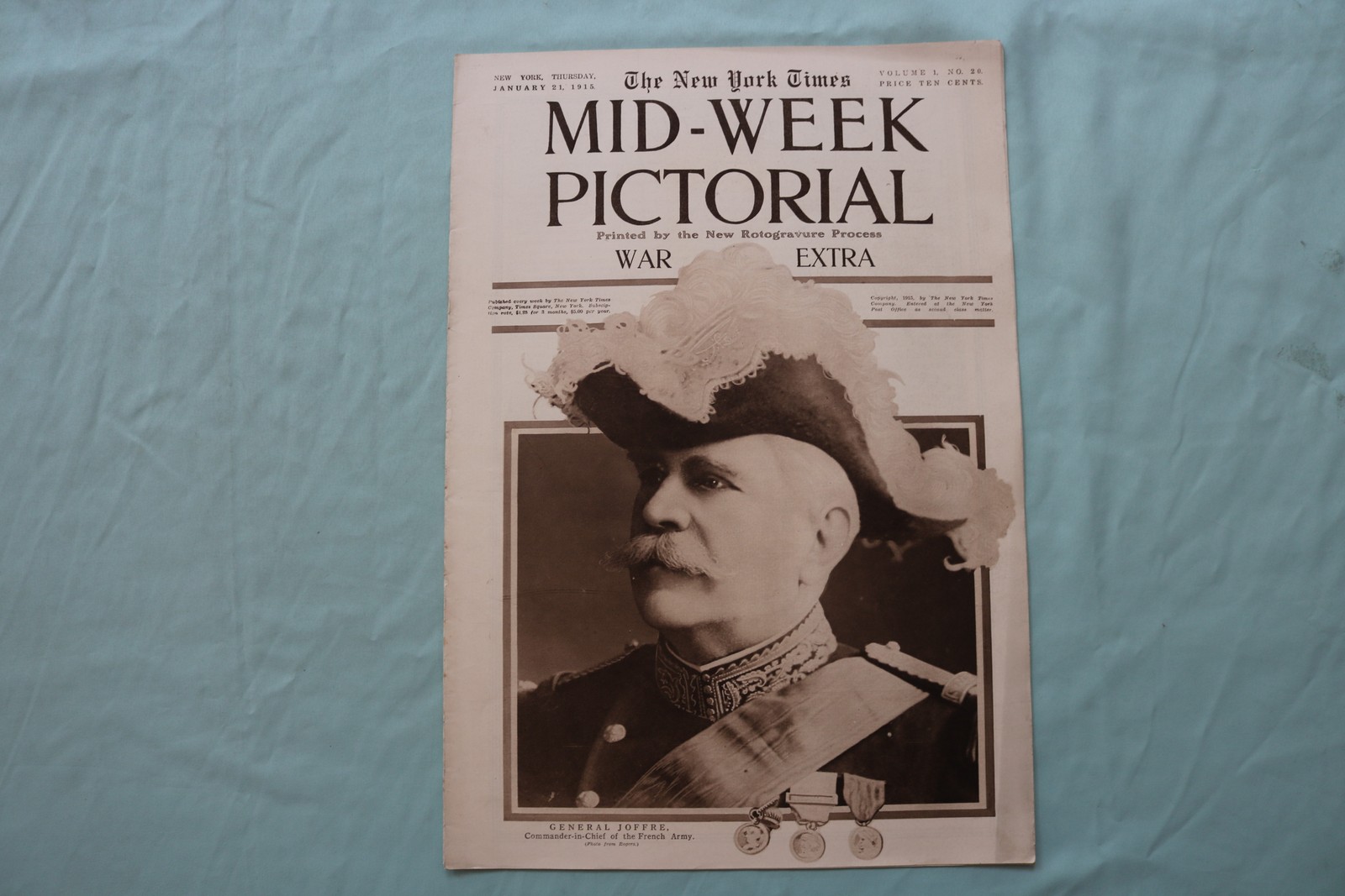 1915 JAN 21 NEW YORK TIMES MID-WEEK PICTORIAL WAR EXTRA-GENERAL JOFFRE – NP 9112