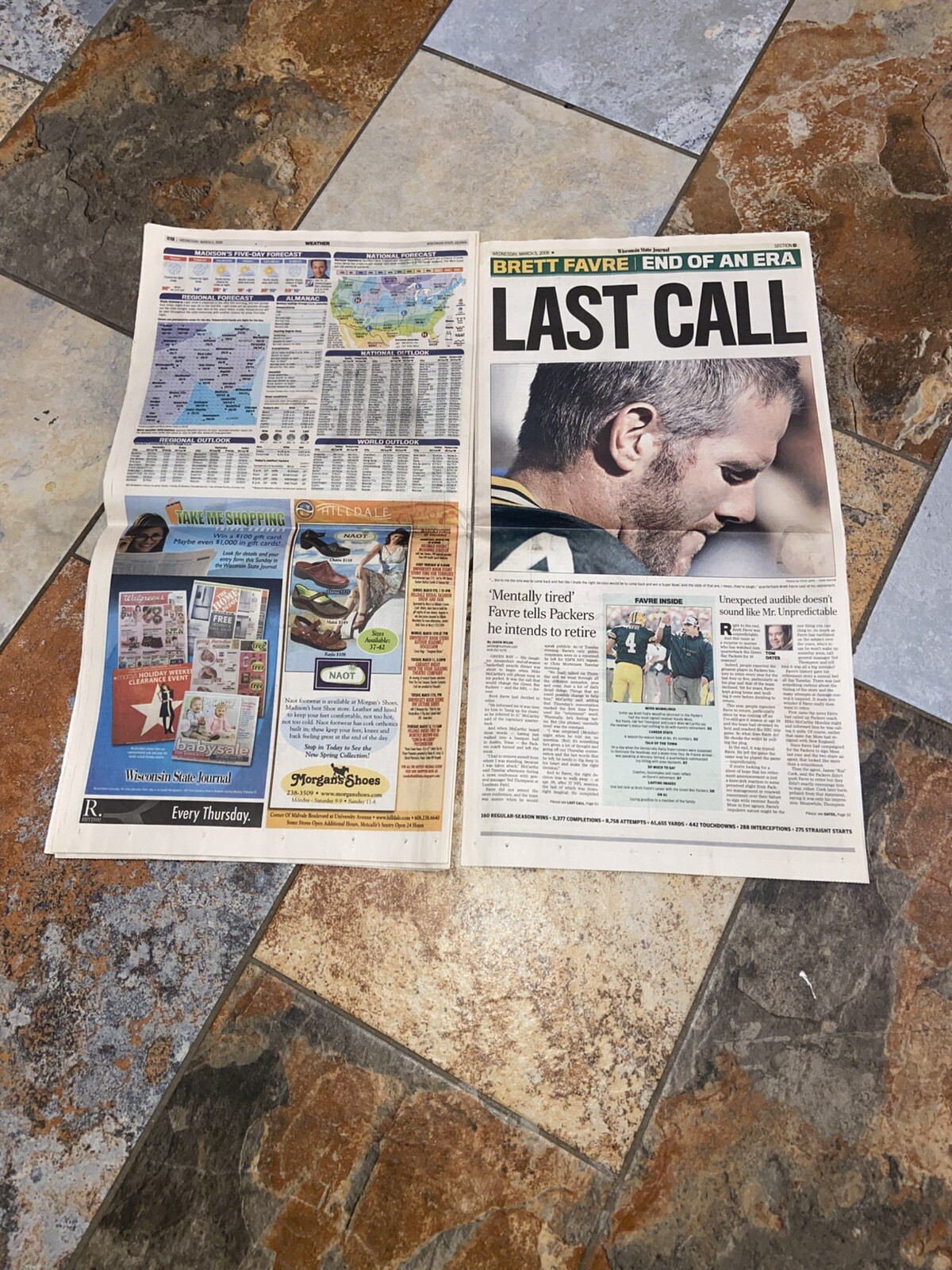 2008 Wisconsin State Journal Brett Favre Commemorative Edition “ Farewell”