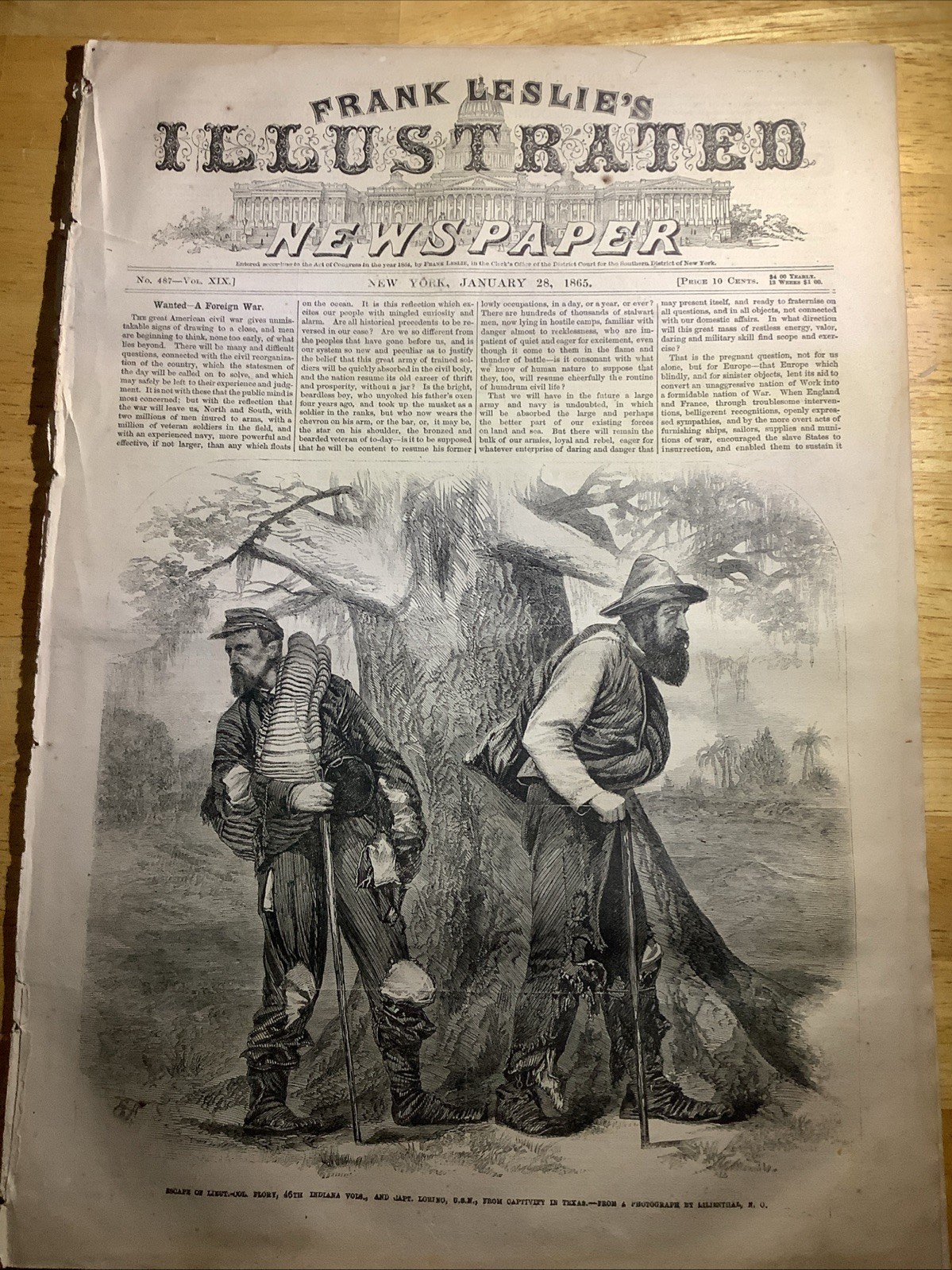 1865 FRANK LESLIE’S CIVIL WAR NEWSPAPER ~ GREAT CIVIL WAR CONTENT ??