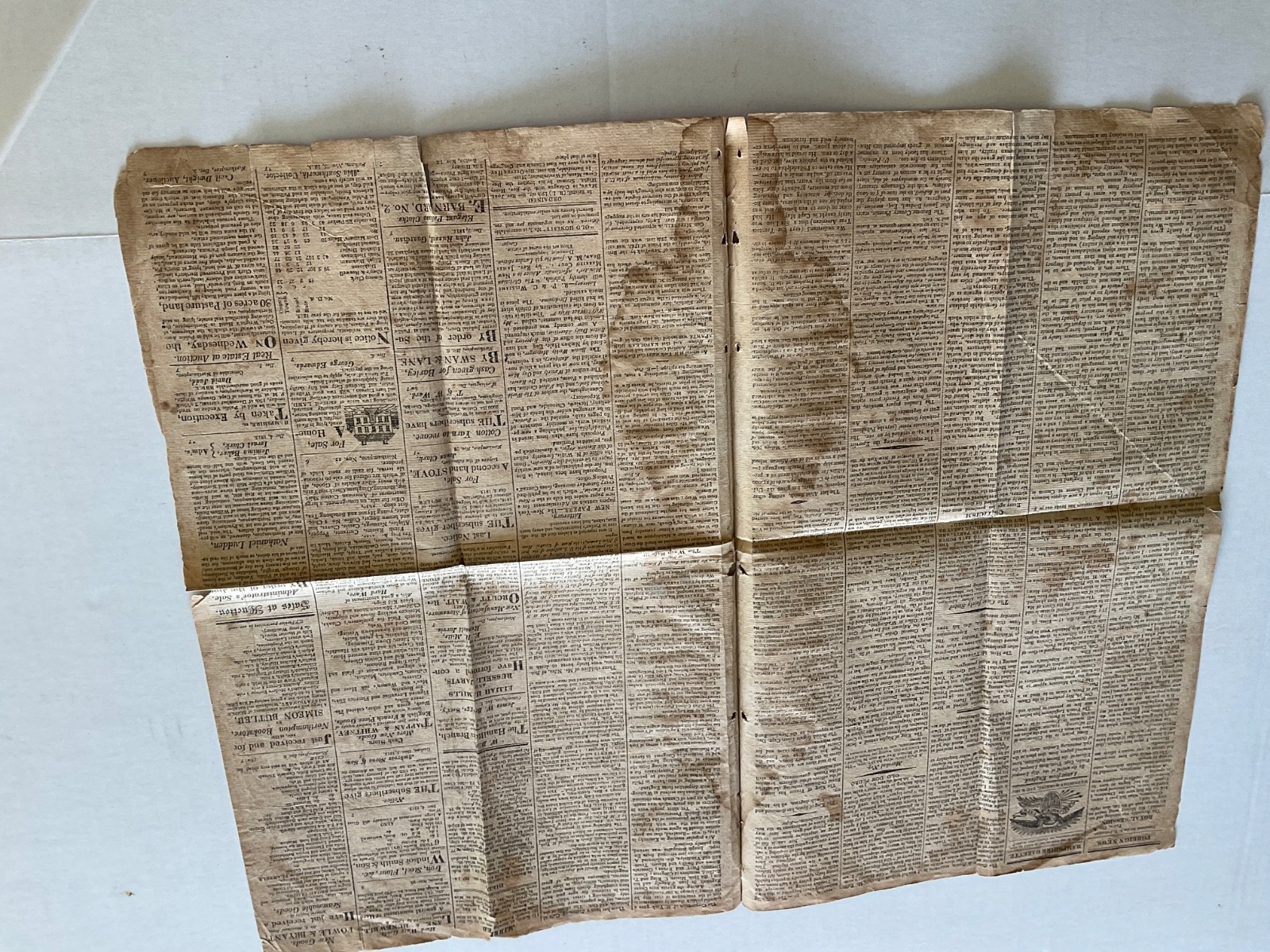 NAPOLEON AT ST HELENA ISLAND NEWSPAPER COMPLETE NORTH HAMPTON MASS 1815 PUBLICL