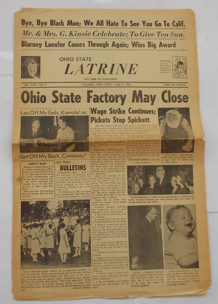Ohio State University LATRINE June 3, 1960 Humor Satire (“Babe Ruth” Sports Ed.)