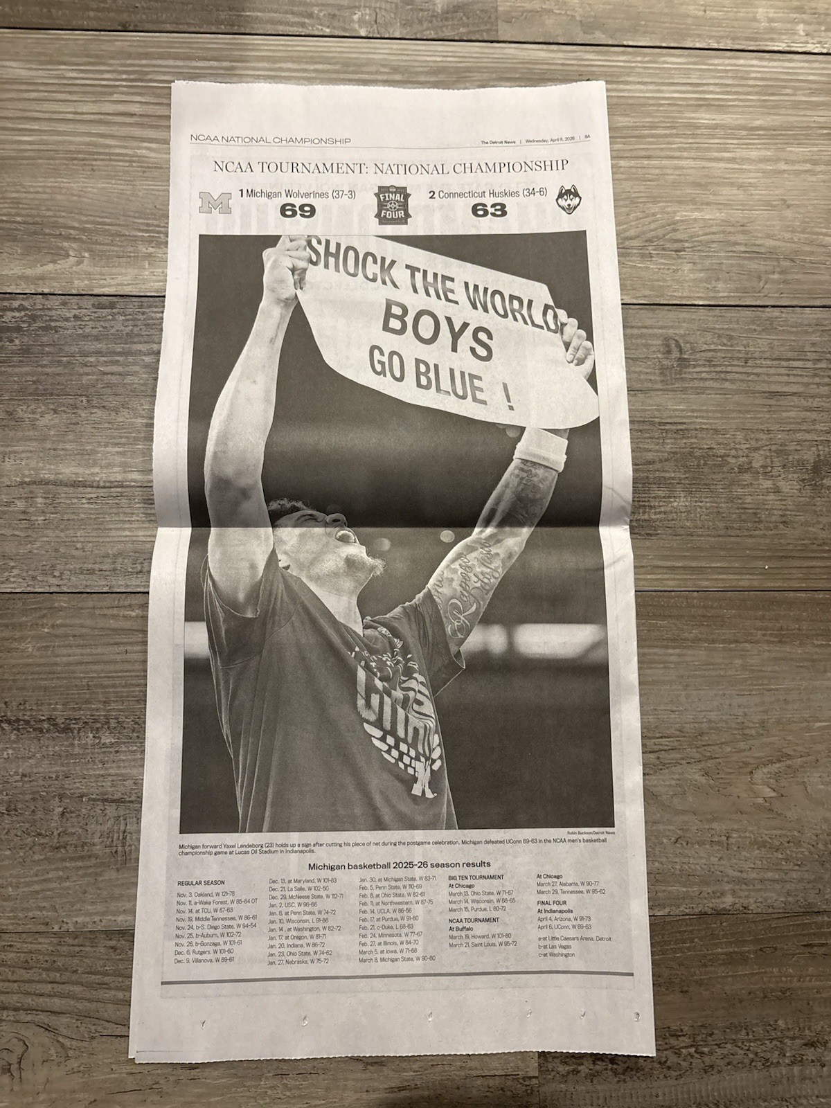 Michigan National Championship Newspaper 2026 Detroit News Champions Basketball
