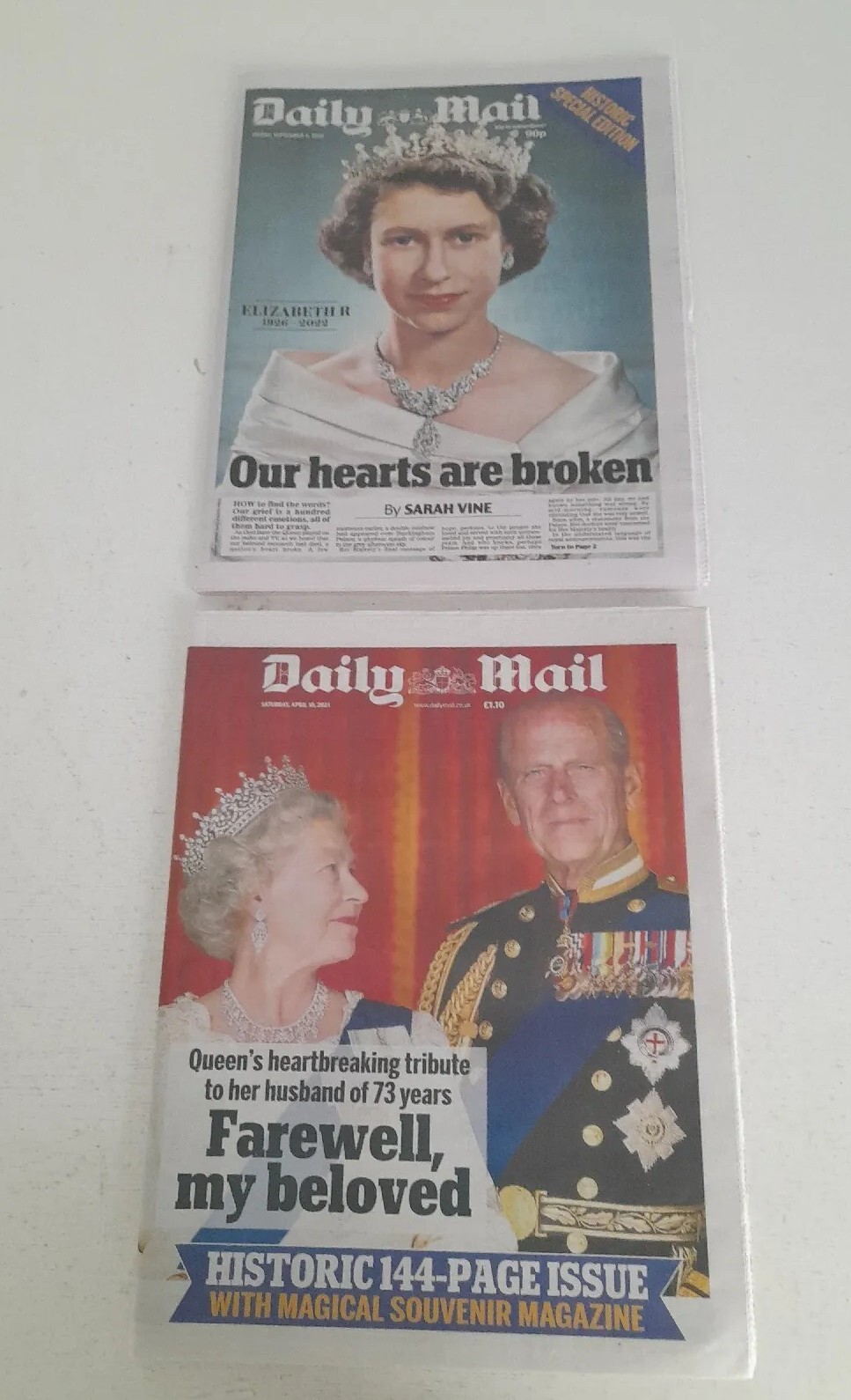 Daily Mail Newspapers Queen Elizabeth Prince Philip Royal Family Bundle