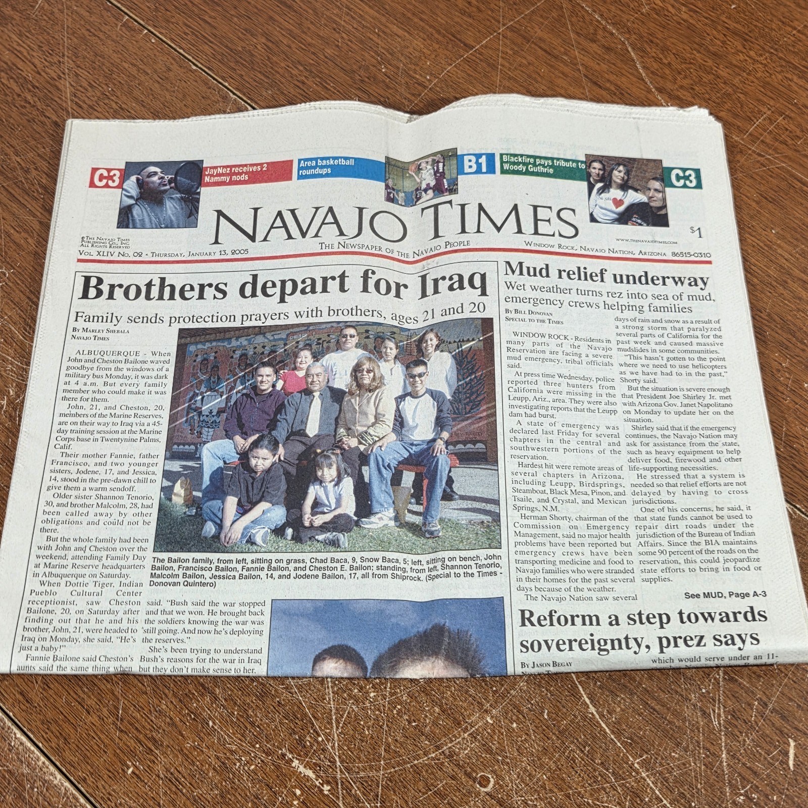 Navajo Times Native American Reservation Newspaper JAN 13th 2005