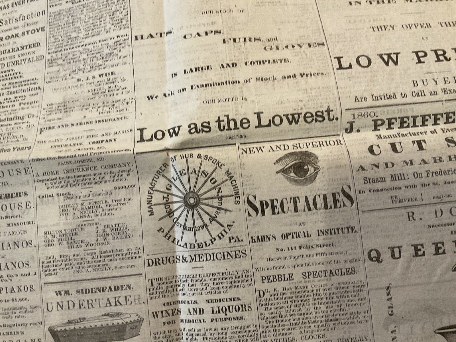 4 Missouri Civil War Reconstruction News 1869 St Joseph Negros Cachiz Apache