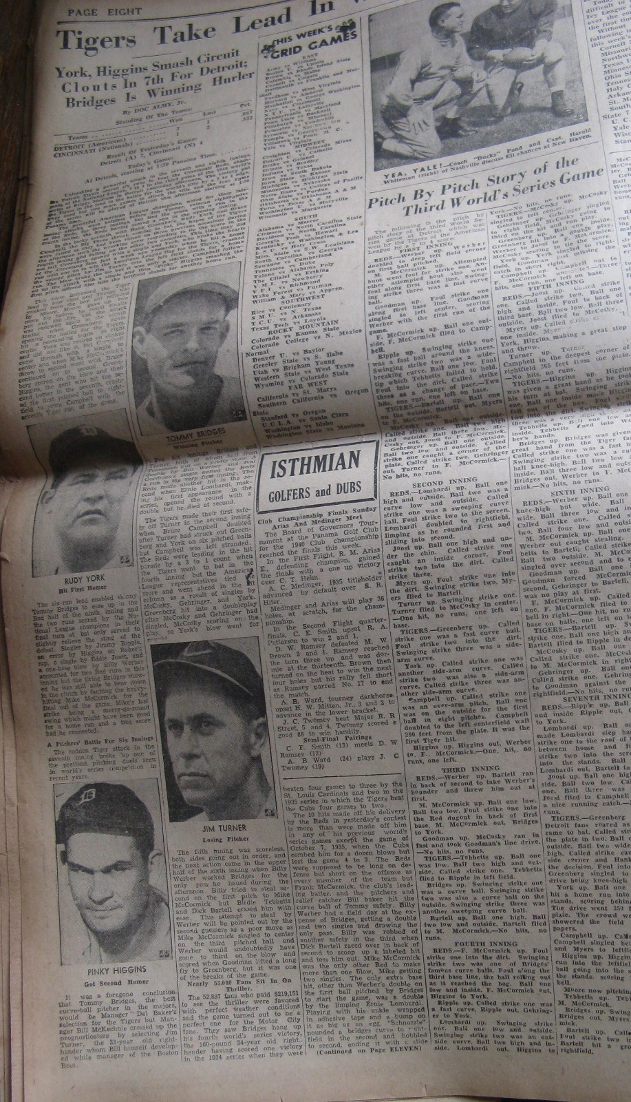 October 5, 1940 Panama Newspaper – Hitler, Detroit Tigers, Max Baer