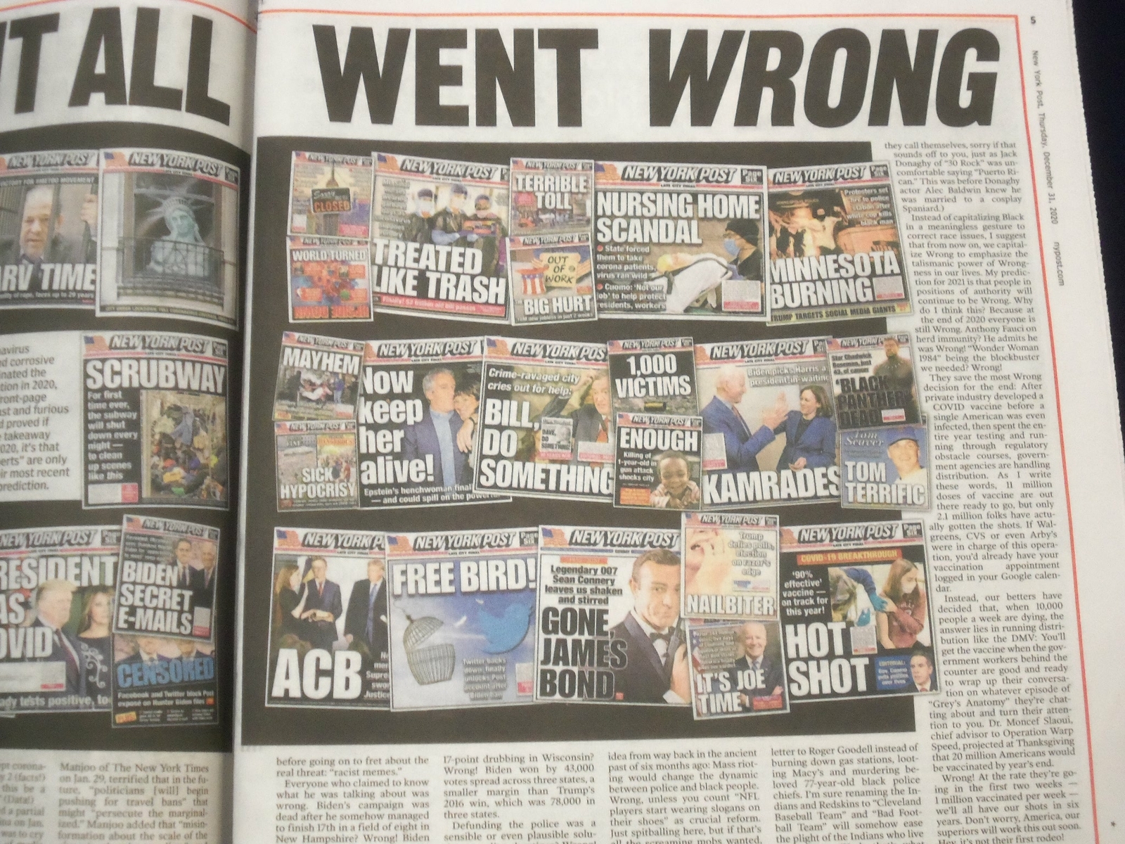 2020 DECEMBER 31 NEW YORK POST NEWSPAPER – NEW YEAR’S HEAVE – GOOD RIDDANCE 2020