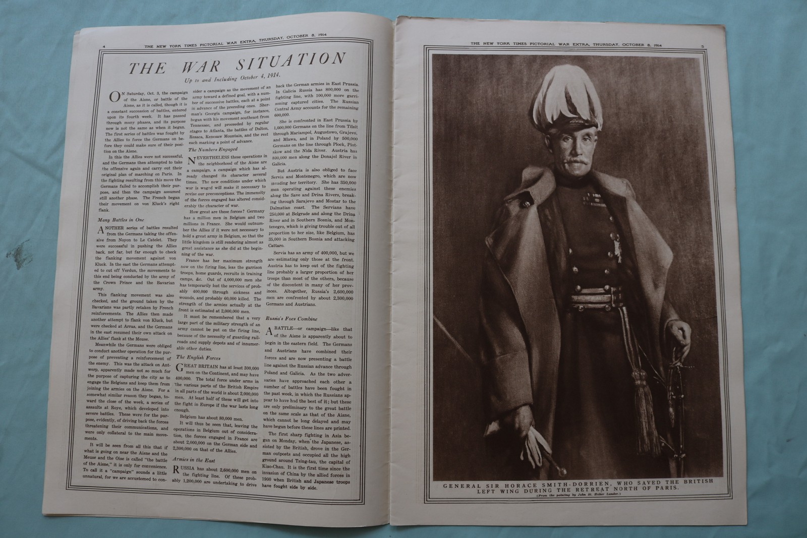 1914 OCT 8 NEW YORK TIMES MID-WEEK PICTORIAL WAR EXTRA-GERMAN PRISONER – NP 9118