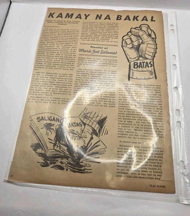 1946-1947 Philippine Weekly Publication “Silahis” & “ILang-ILang” Clippings.19pc