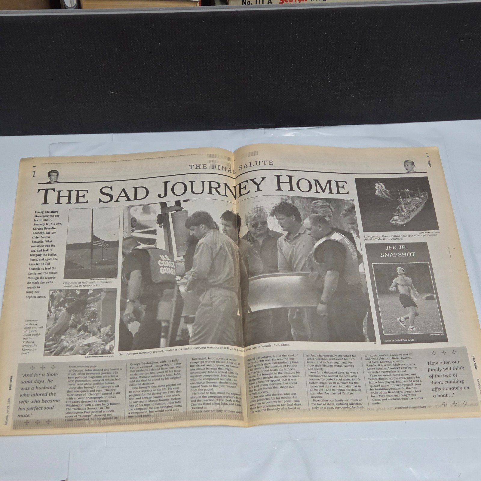 Daily News July 24 1999 JFK Jr Carolyn Kennedy Final Salute Newspaper