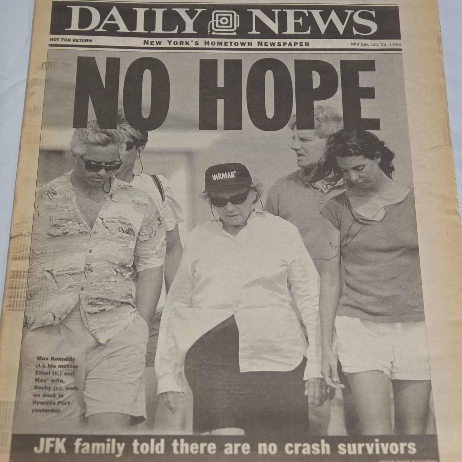 Daily News July 19 1999 JFK Jr Plane Crash No Hope Newspaper Special Edition