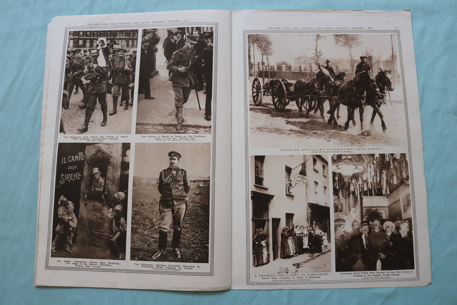 1914 OCT 1 NEW YORK TIMES MID-WEEK PICTORIAL WAR EXTRA – GERMAN FIRING – NP 9117