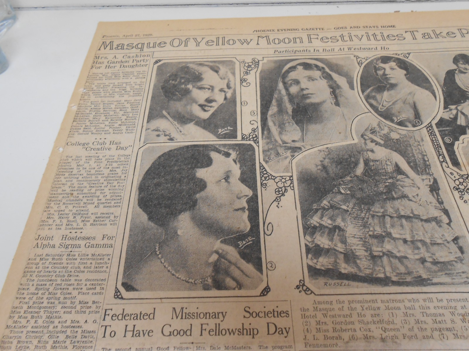 Phoenix matrons Newspaper Photos. Phoenix – Mrs. Gordon Shackelford. Clipped