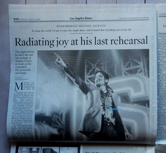 MICHAEL JACKSON Tribute Special Section Los Angeles Times LA Newspaper Memorial
