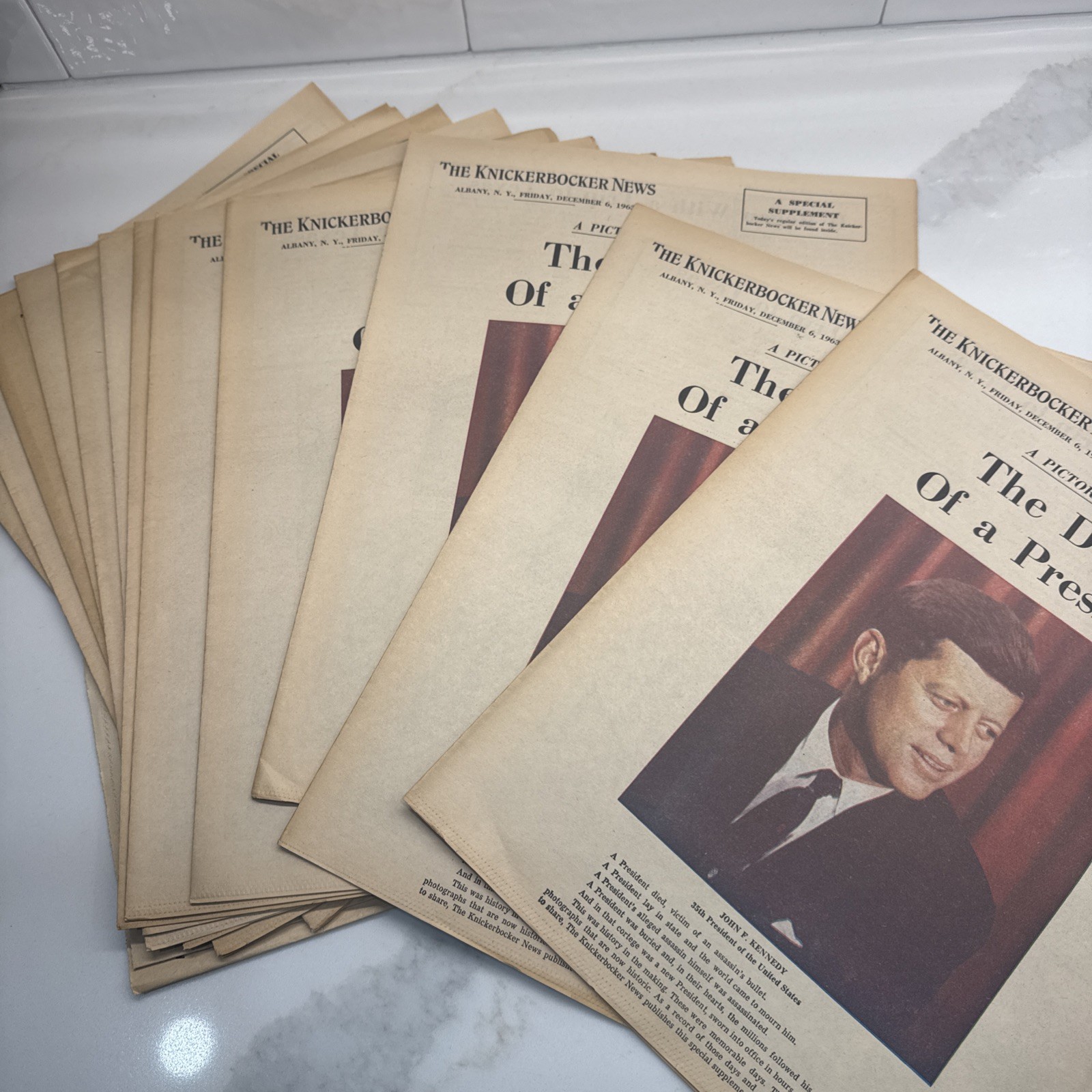 1963 Dec 6 KNICKERBOCKER NEWS Newspaper Special Supplement JFK Death LOT OF 12