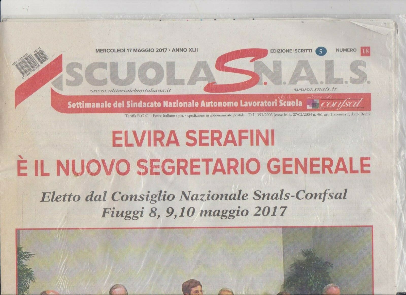 2017 05 17 SCUOLA S.N.A.L.S. 17 MAY 2017 YEAR XLII N.18 ELVIRA SERAFINI