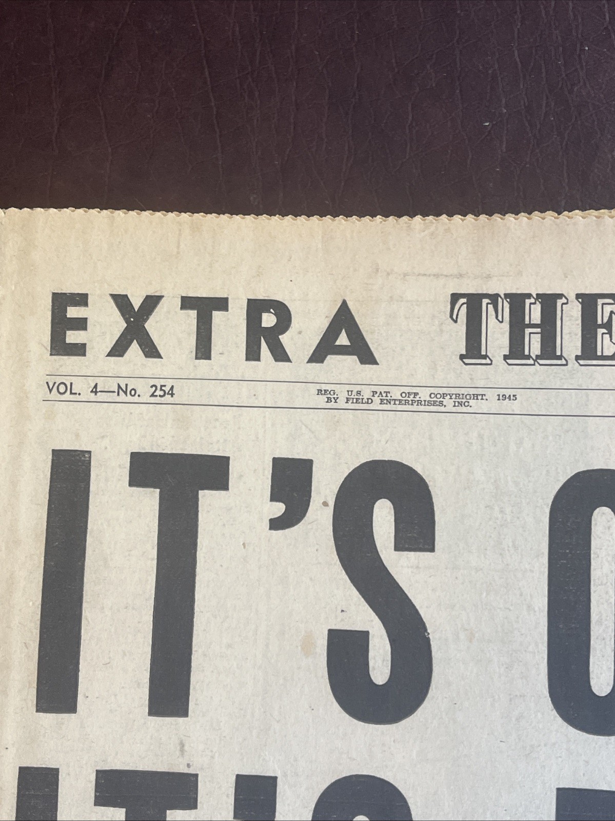 August 14 1945 Chicago Sun Extra Peace Victory End Of World War II