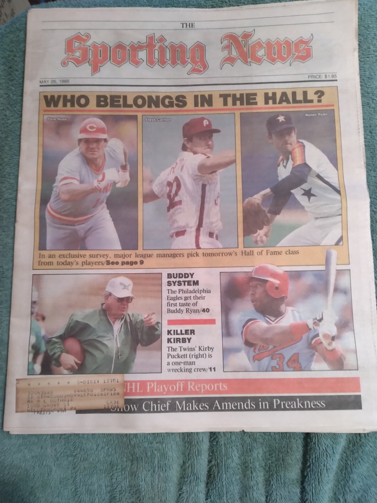 The Sporting News May 19, 1986 Hall of Fame? Pete Rose/Steve Carlton/Nolan Ryan