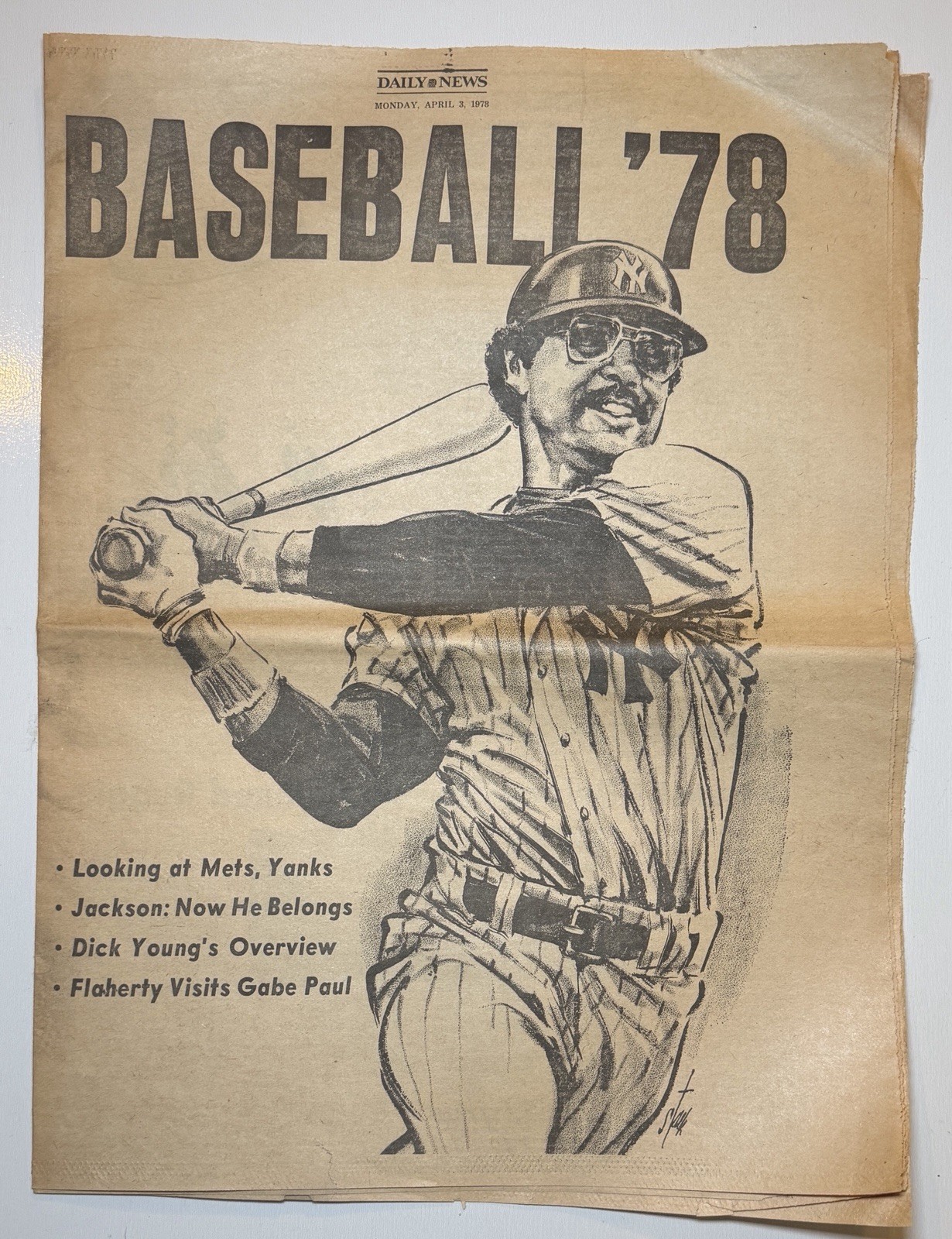 Vintage 4/3/1978 – NY Yankees Reggie Jackson – New York Daily News Cover