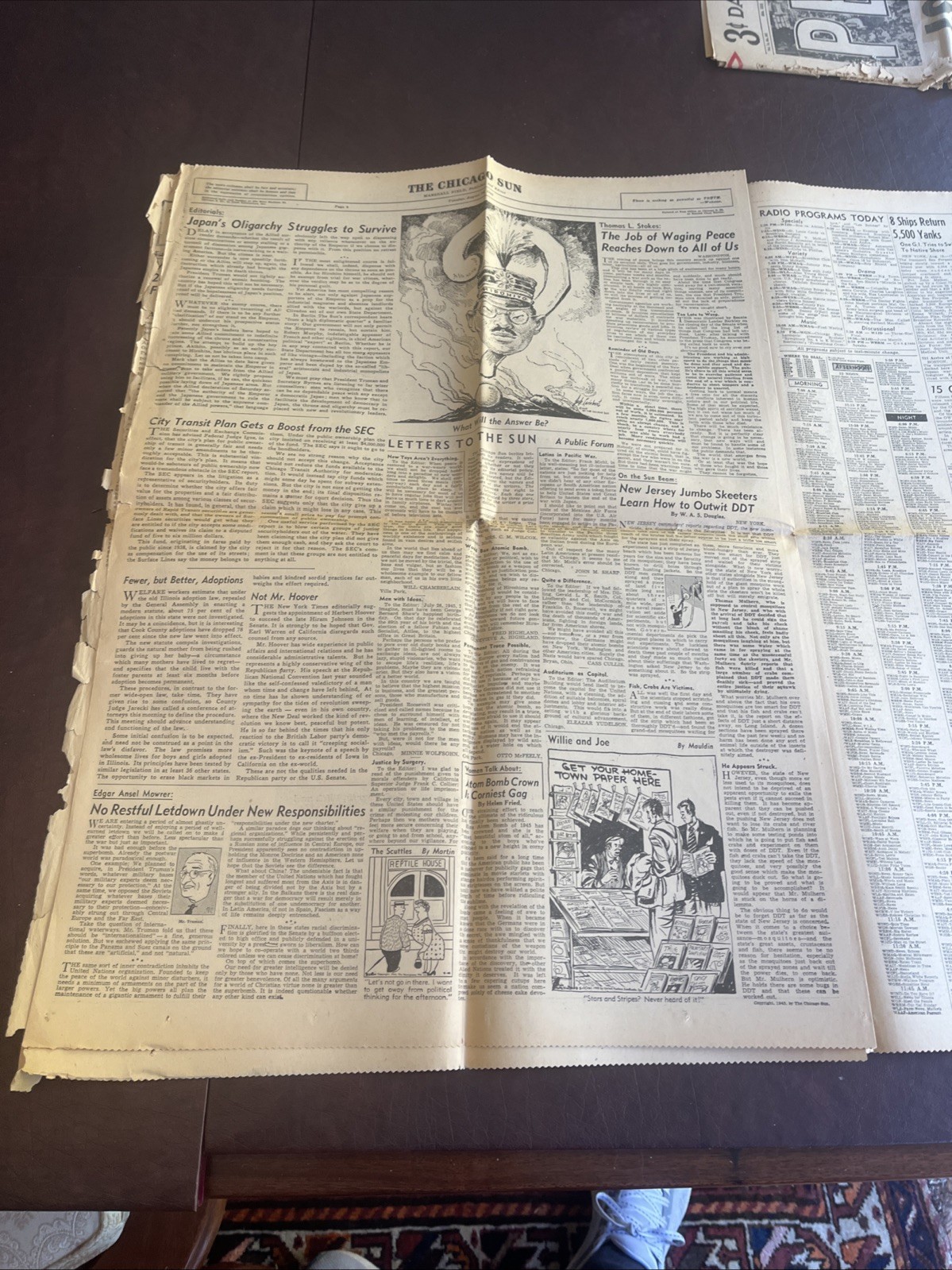 August 14 1945 Chicago Sun Extra Peace Victory End Of World War II