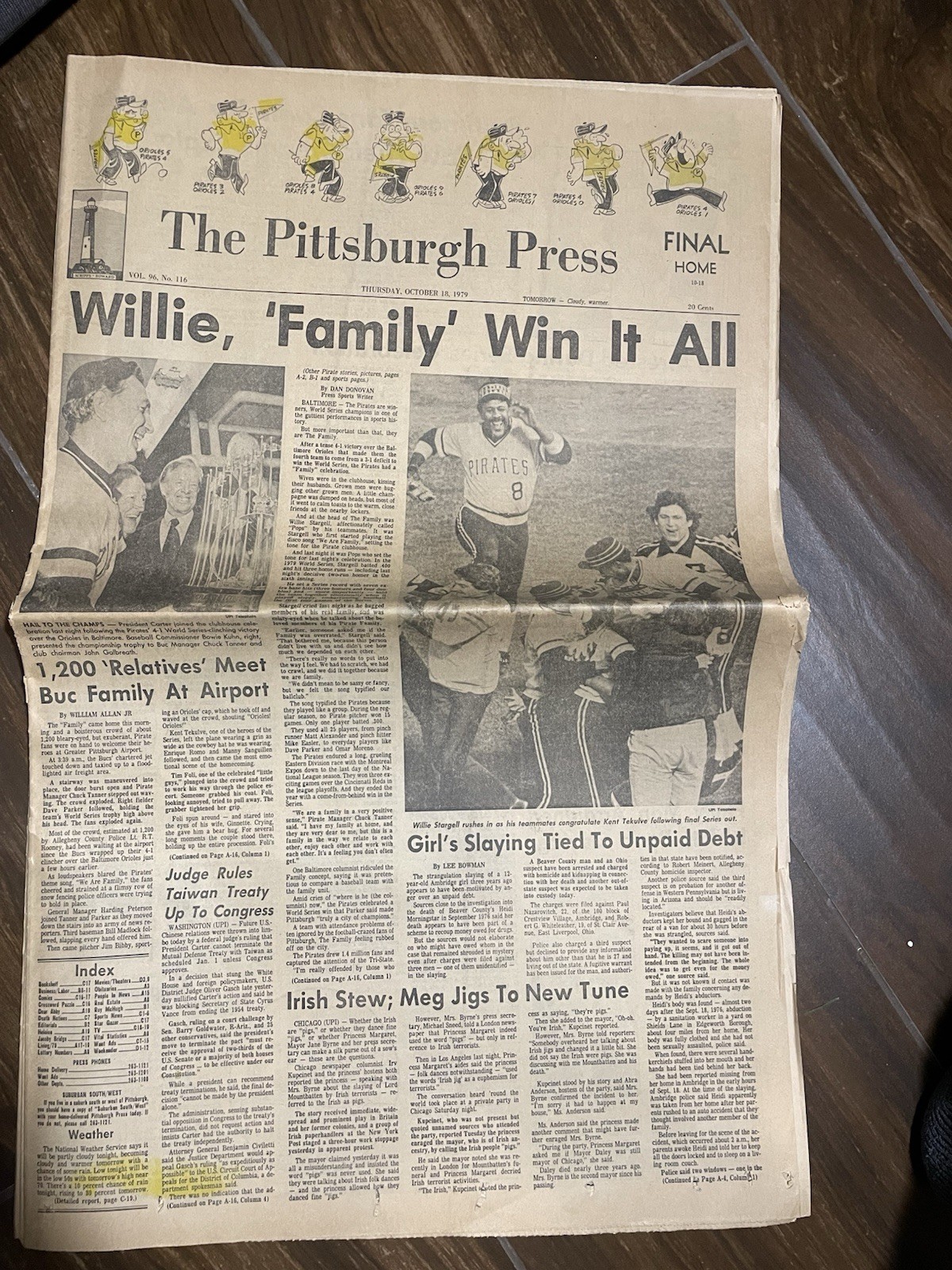 Pittsburgh Pirates – World Series Win – 1979 – Full Newspaper