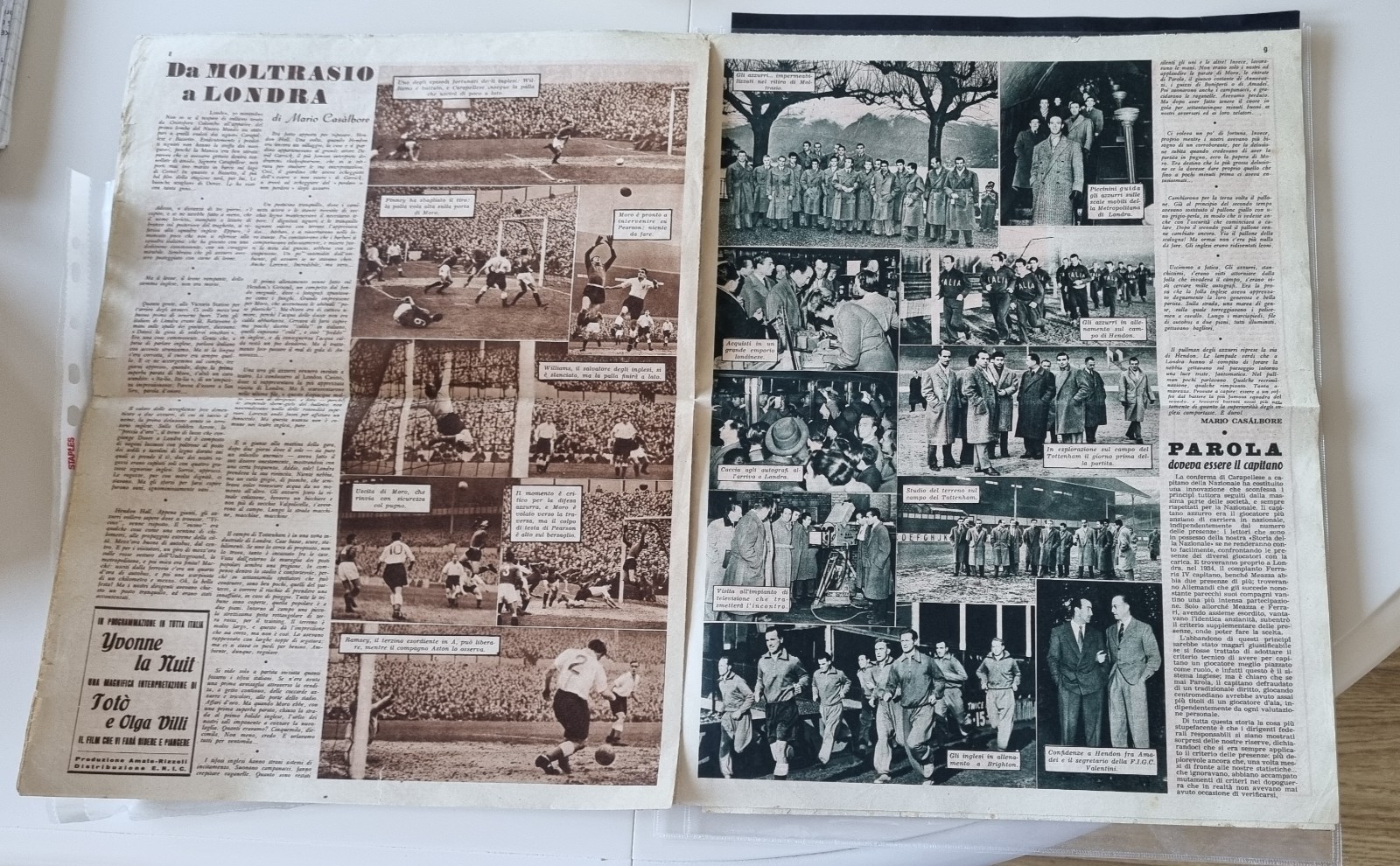 FOOTBALL NEWSPAPER ENGLAND Vs ITALY INTERNATIONAL IL CALCIO ILLUSTRATO n48 1949