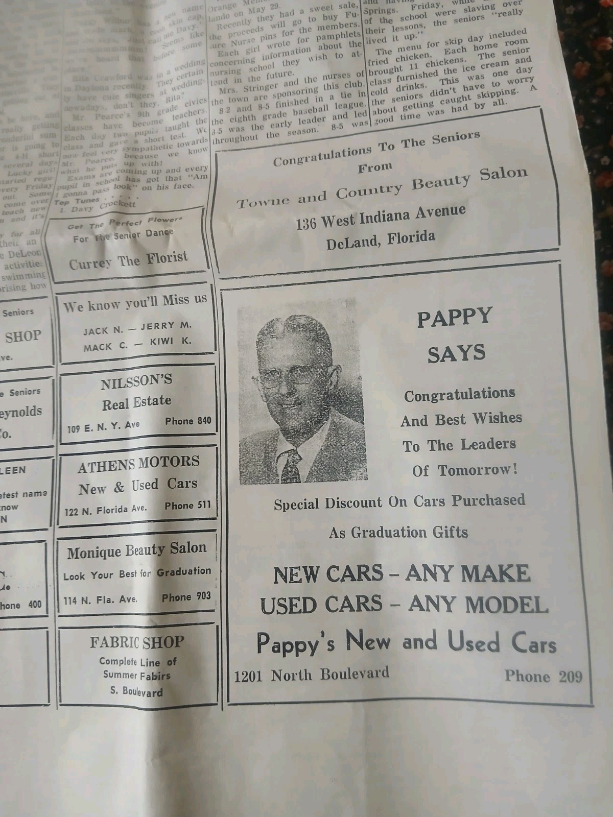 The Growler May 1955 Deland Florida High School Newspaper