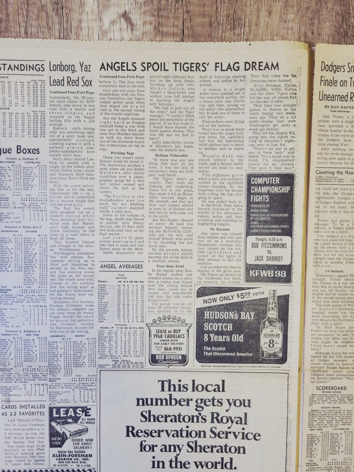 1967 Oct 2: LA Los Angeles Times Sports – Boston Red Sox Win 1st AL Pennant MLB