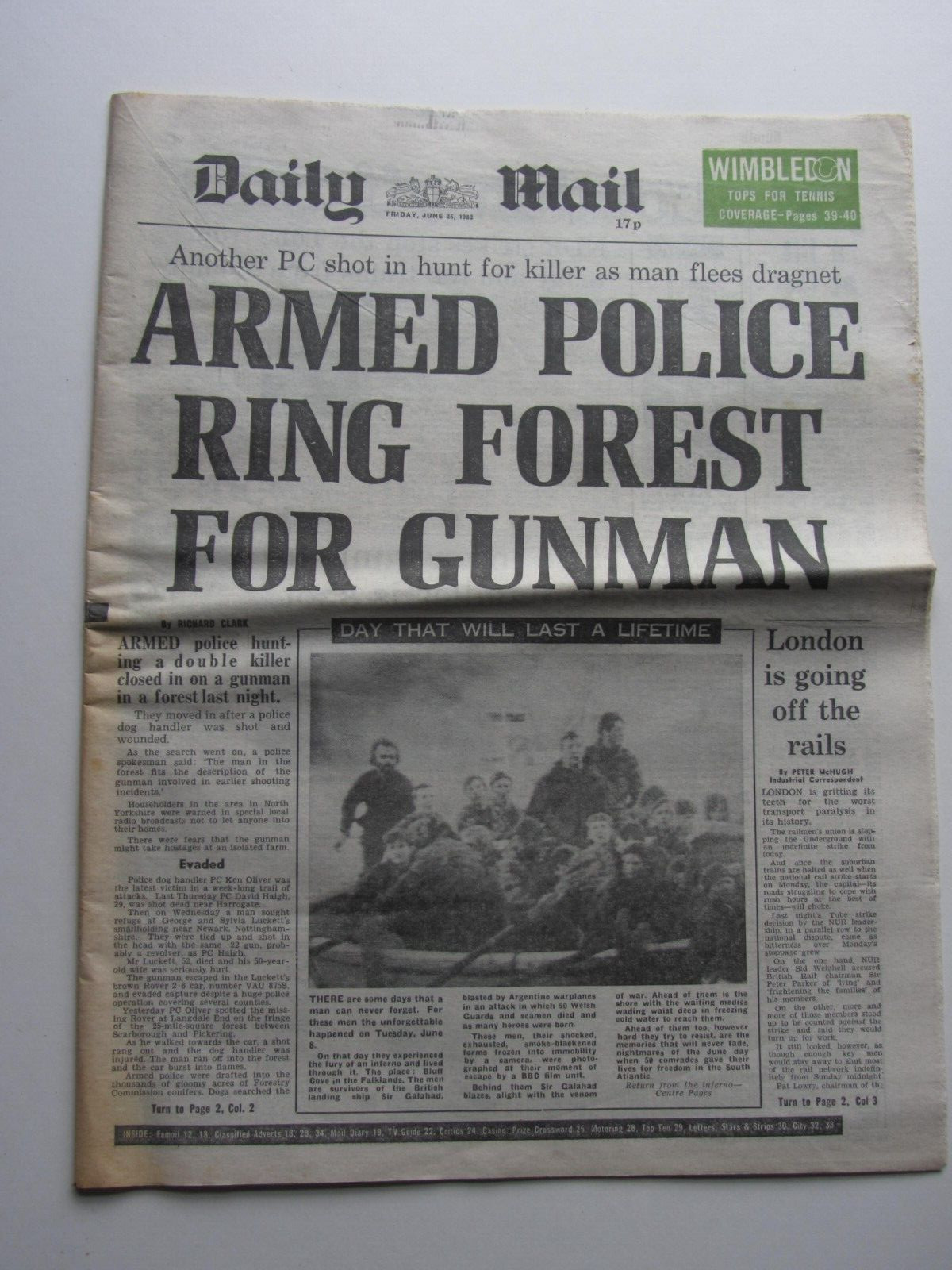 Complete Daily Mail Newspaper Jun 25 1982 Birthday Gift Falklands War Galahad