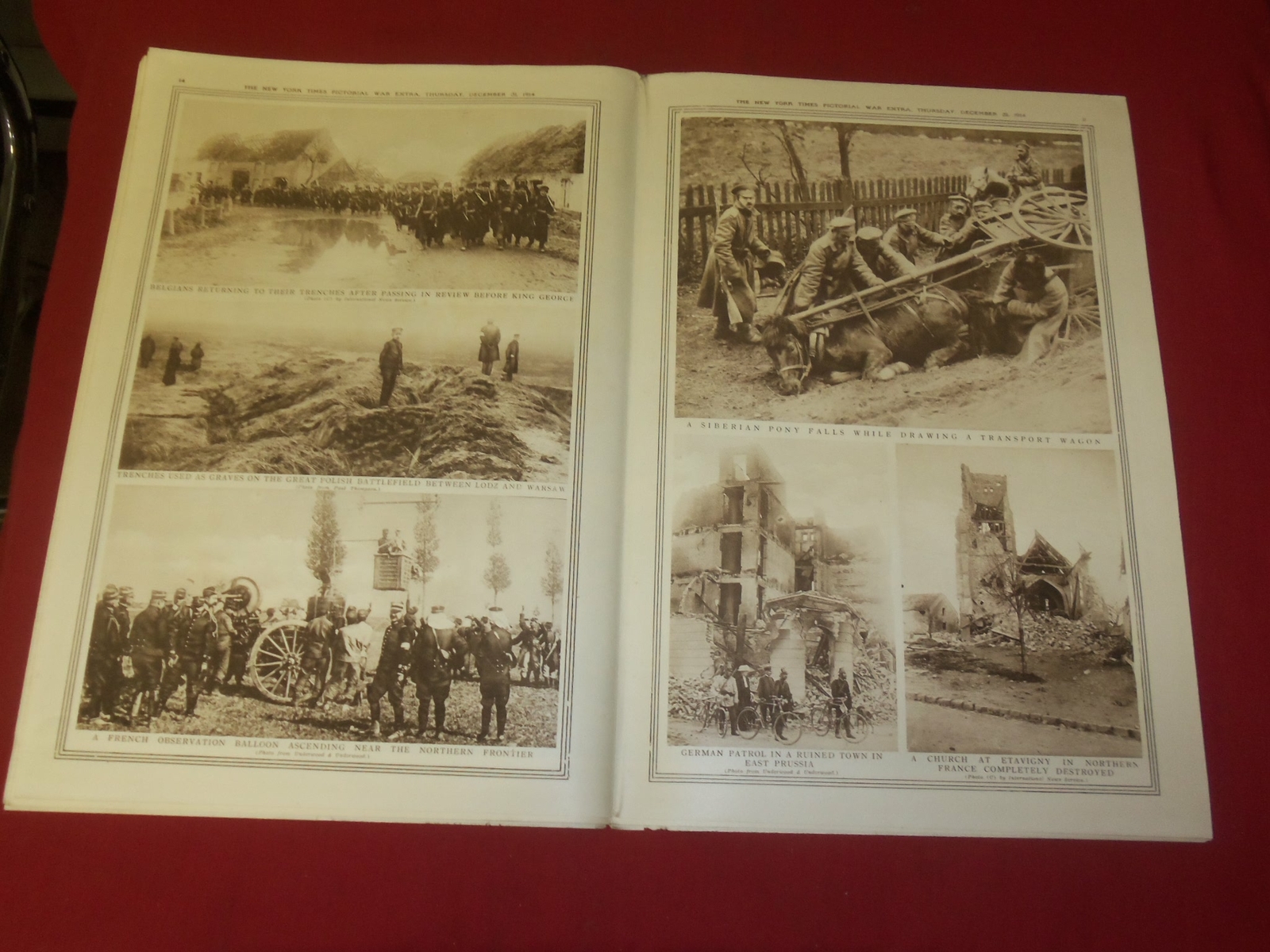 1914 DECEMBER 31 NY TIMES PICTORIAL WAR EXTRA SECTION – HMS COLOSSUS – NP 3942