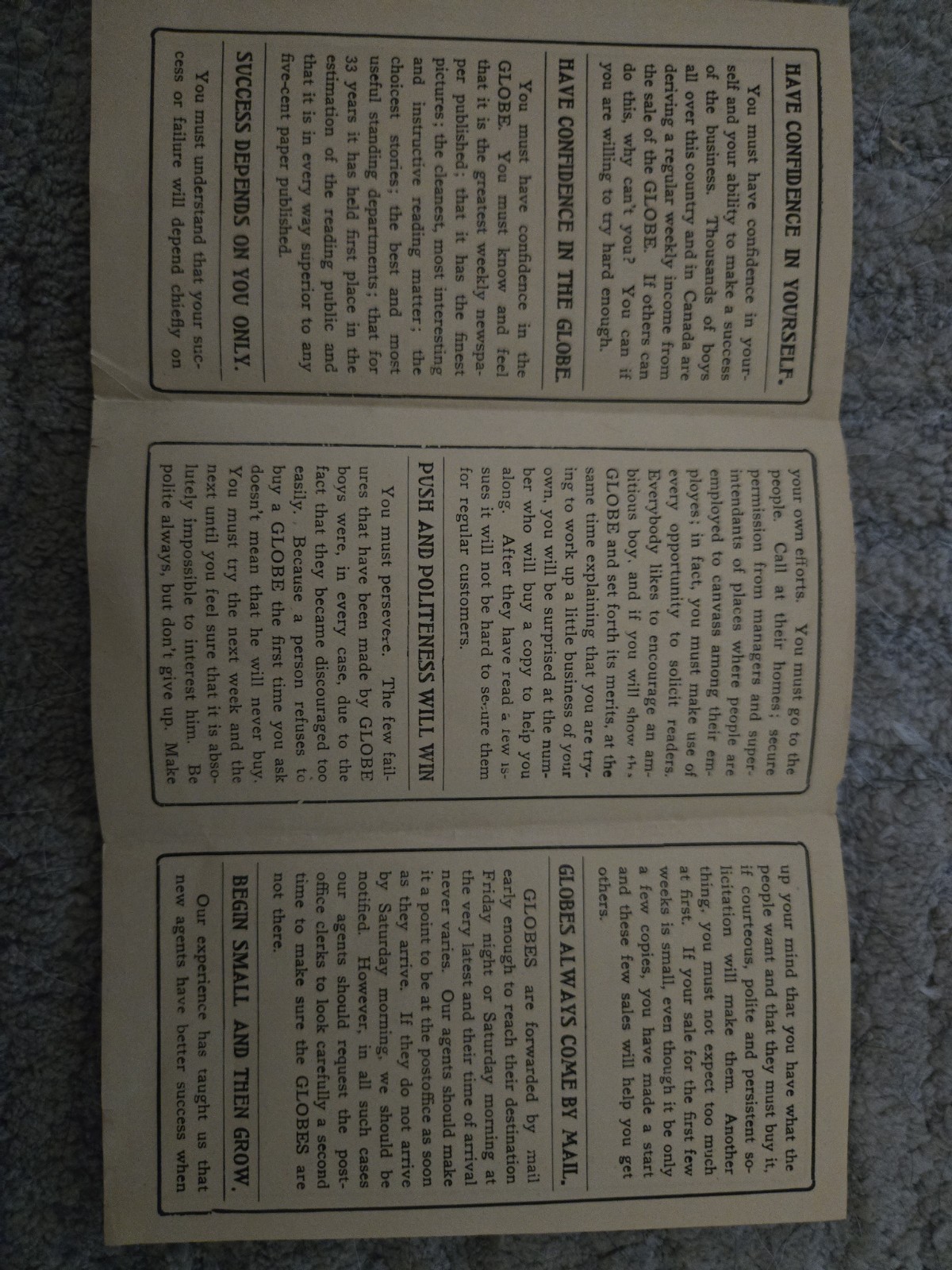 Vintage 1900s Utica New York Saturday Globe Agents Terms And Post Card