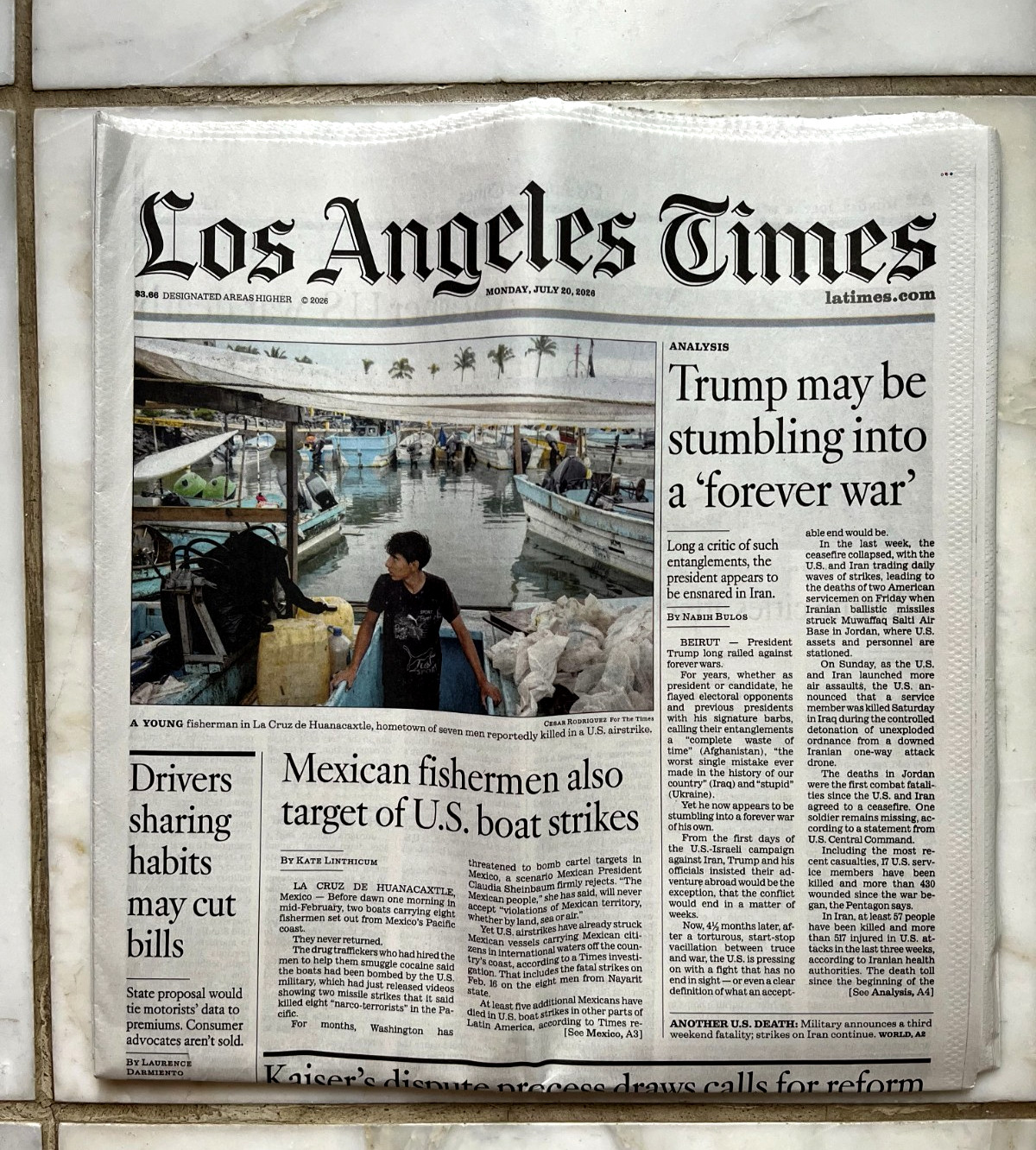 LOS ANGELES TIMES July 20 2026 FIFA WORLD CUP FINAL SPAIN ARGENTINA MLB Dodgers