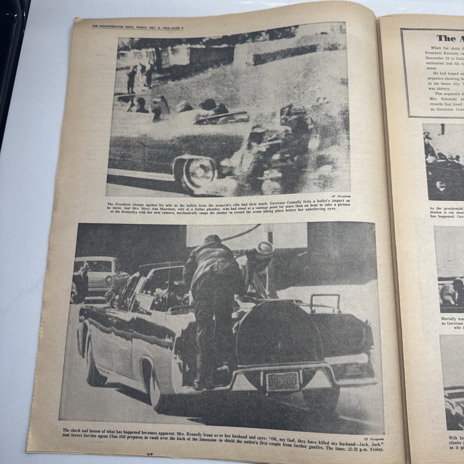 1963 Dec 6 KNICKERBOCKER NEWS Newspaper Special Supplement JFK Death LOT OF 12