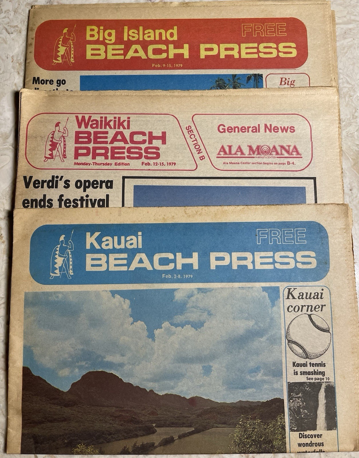 Vintage Waikiki Beach Press Big Island Kauai Newspapers February 5 1979 Hawaii
