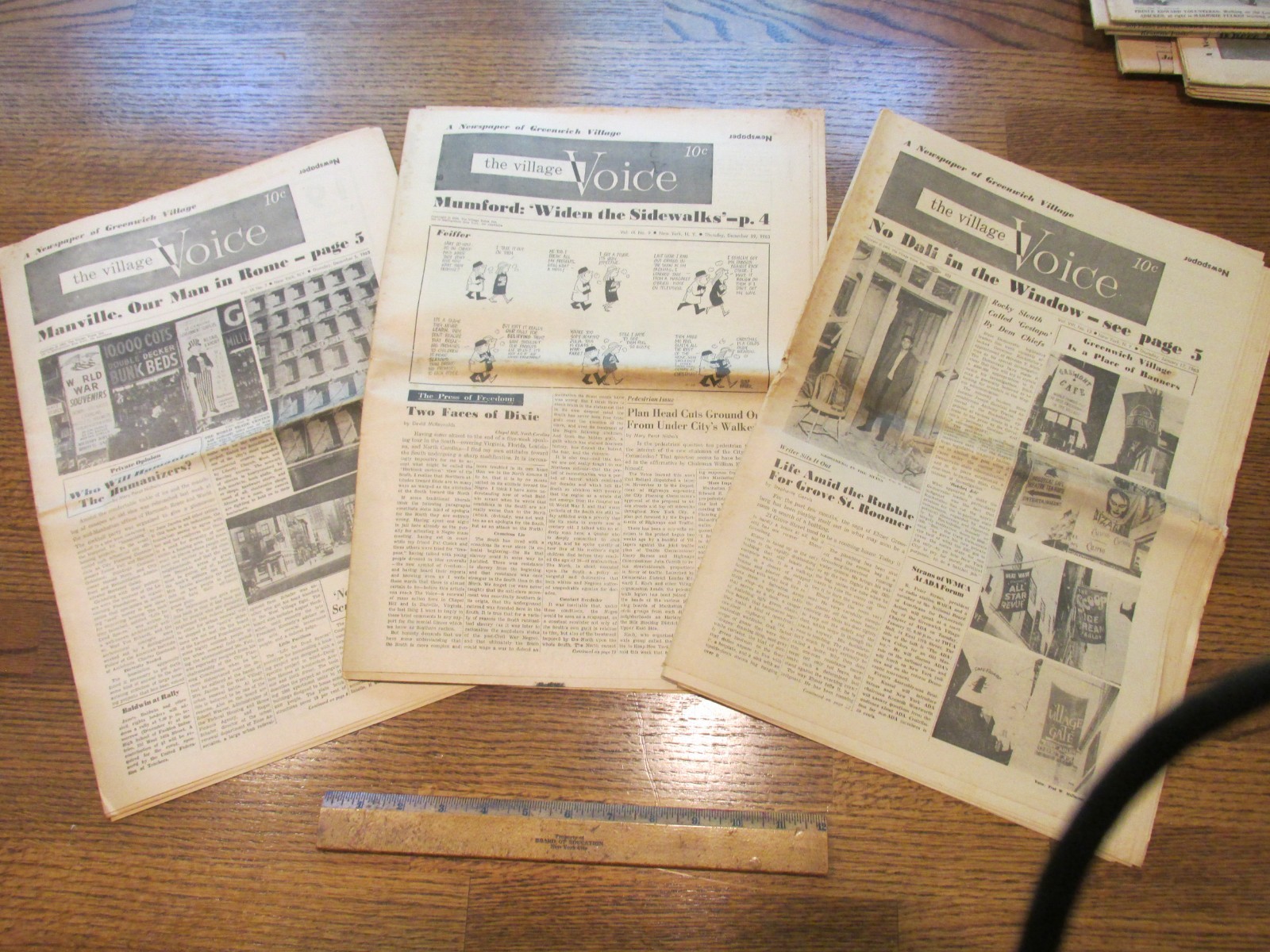 Vintage 1960s Greenwich VILLAGE VOICE Newspaper Lot Politics Art Music Theater d