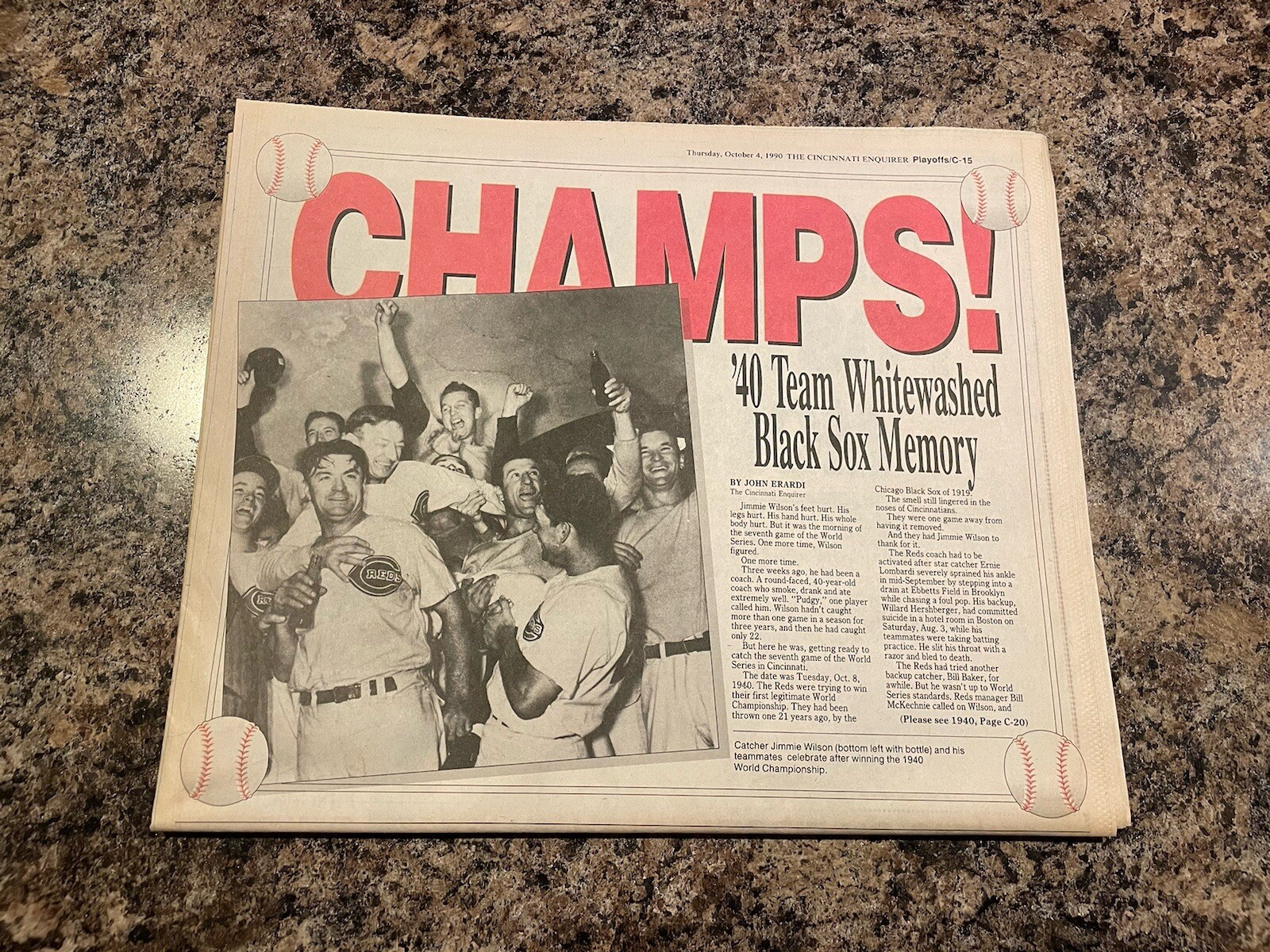 1990 Cincinnati Reds Baseball Newspaper. Playoff Preview