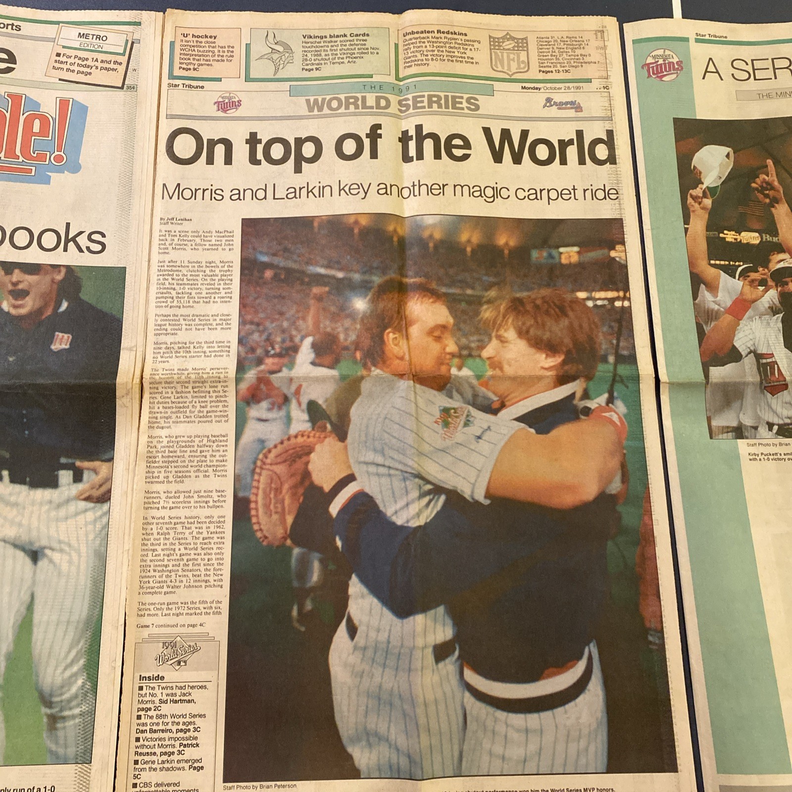 Minnesota Twins 1991 World Series Newspapers StarTribune PioneerPress 4 Sections