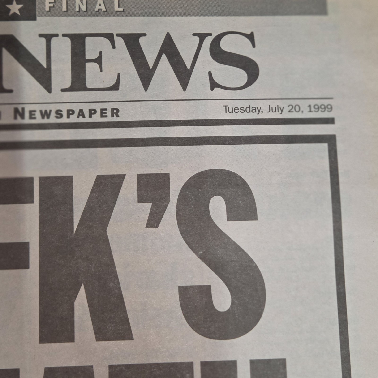 Daily News July 20 1999 JFK Jr Death Dive Newspaper Kennedy Plane Crash