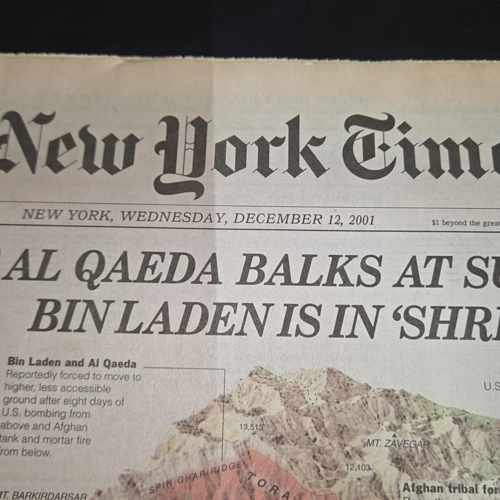 The New York Times December 12 2001 Al Qaeda Balks at Surrender Bin Laden
