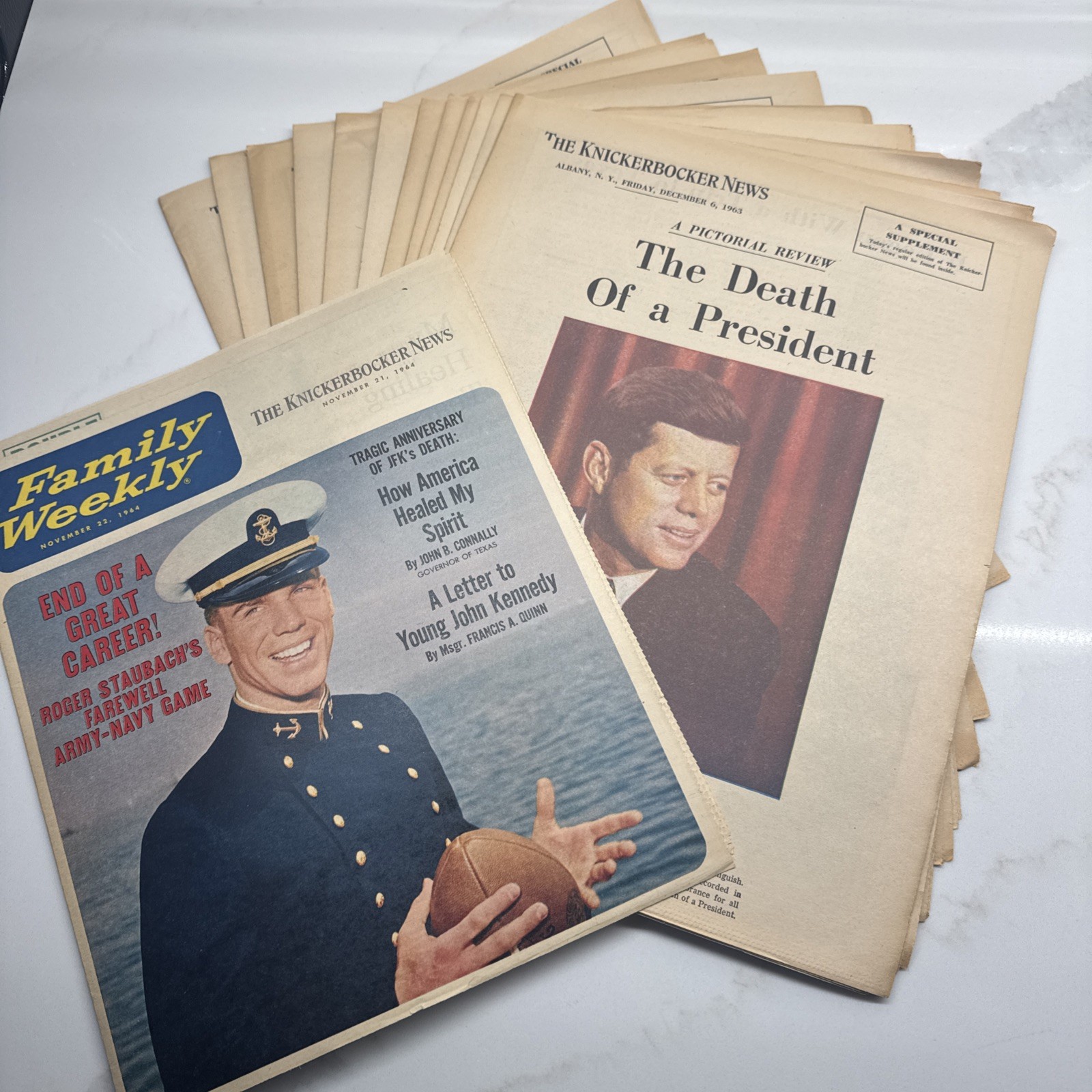 1963 Dec 6 KNICKERBOCKER NEWS Newspaper Special Supplement JFK Death LOT OF 12