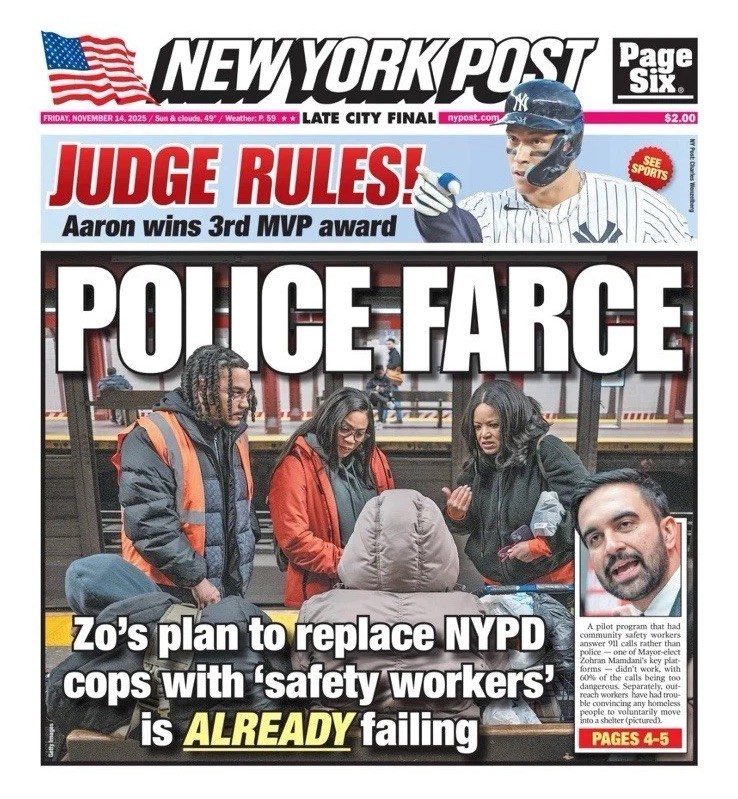 11/14/2025 NEW YORK POST MV3 AARON JUDGE MVP YANKEES NEWSPAPER NY COVER BASEBALL