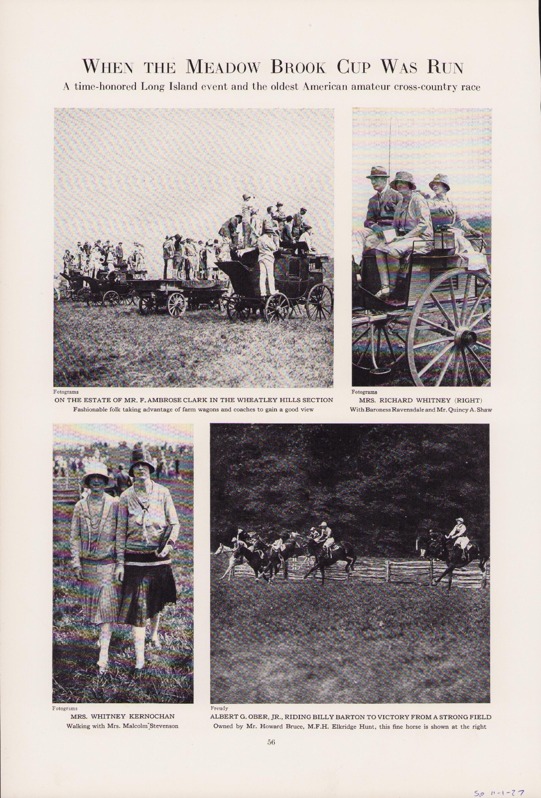 Meadow Brook Cup Long Island Billy Barton Albert Ober Jr F Ambrose Clark 1927